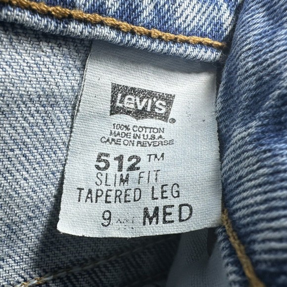90`s Levi’s 512 Women`s Slim Fit Tapered Leg  Light Blue Denim Vtg Jeans Size 9 - Picture 3 of 8